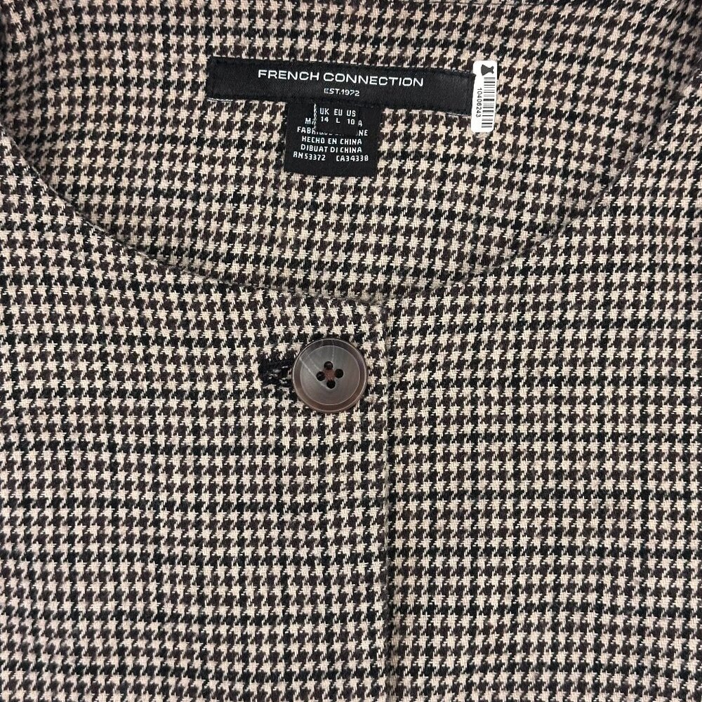 French Connection Houndstooth Check Collarless Cr… - image 13